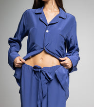 Load image into Gallery viewer, THE LEISUREWEAR SET - Mediterranean Blue with Black Piping