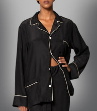 Load image into Gallery viewer, THE LEISUREWEAR SET - Black with Crème Piping