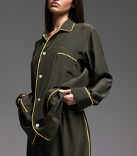 Load image into Gallery viewer, THE LEISUREWEAR SET - Deep Green with Yellow Piping