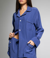 Load image into Gallery viewer, THE LEISUREWEAR SET - Mediterranean Blue with Black Piping
