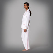 Load image into Gallery viewer, THE LEISUREWEAR SET - White with Red Piping
