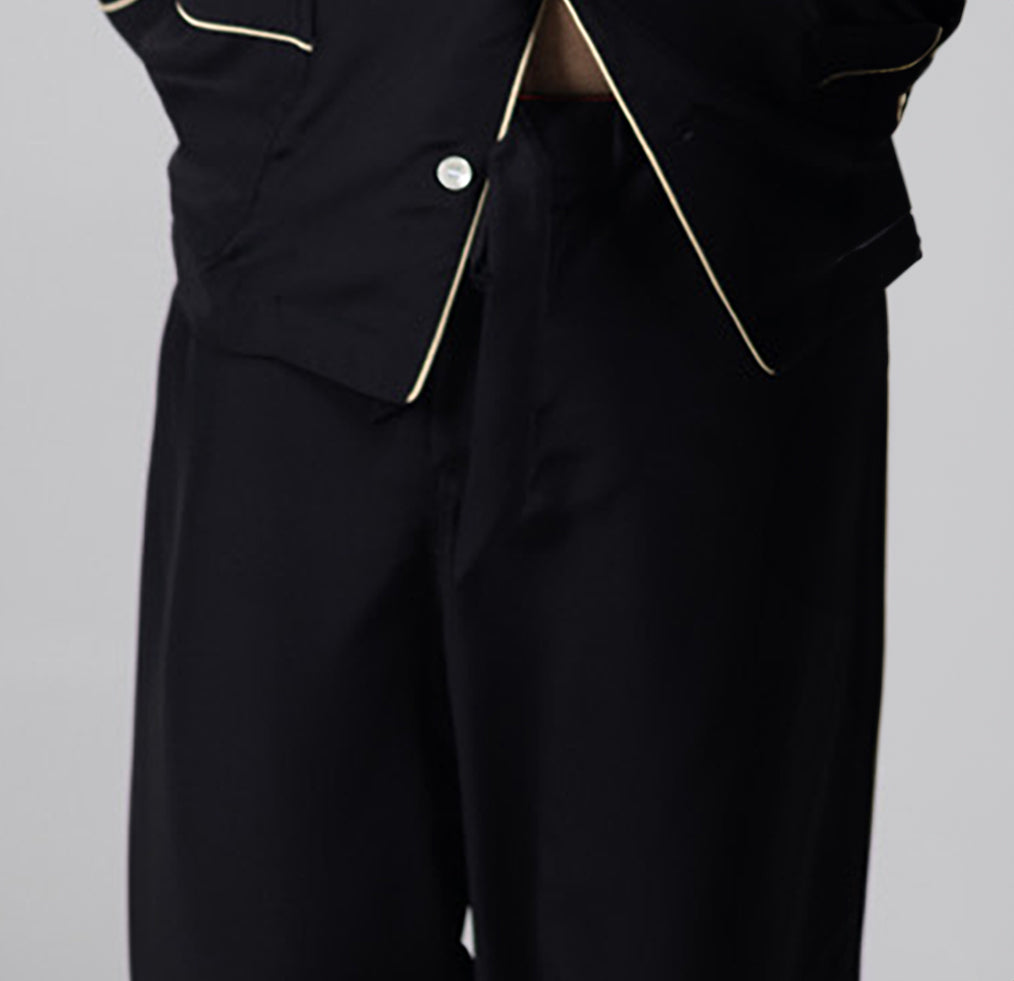 THE PANT - Black with Creme Piping