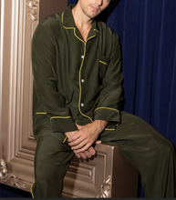 Load image into Gallery viewer, THE LEISUREWEAR SET - Deep Green with Yellow Piping
