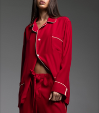 Load image into Gallery viewer, THE LEISUREWEAR SET - Red with Crème Piping
