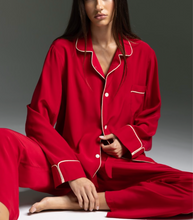 Load image into Gallery viewer, THE LEISUREWEAR SET - Red with Crème Piping
