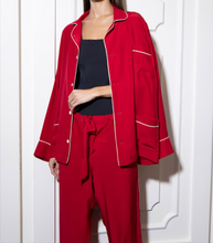 Load image into Gallery viewer, THE LEISUREWEAR SET - Red with Crème Piping
