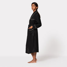 Load image into Gallery viewer, THE ROBE - Black with Crème Piping
